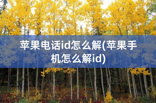 苹果电话id怎么解(苹果手机怎么解id)