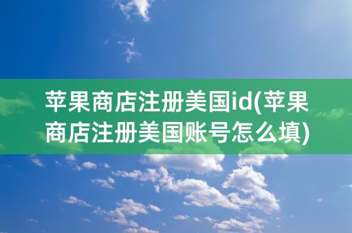 苹果商店注册美国id(苹果商店注册美国账号怎么填)