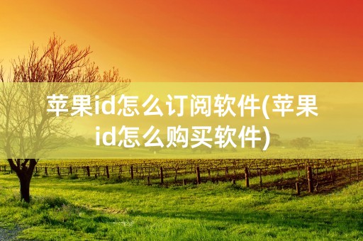 苹果id怎么订阅软件(苹果id怎么购买软件)