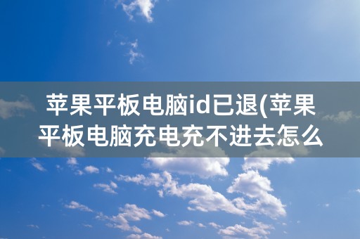 苹果平板电脑id已退(苹果平板电脑充电充不进去怎么办)