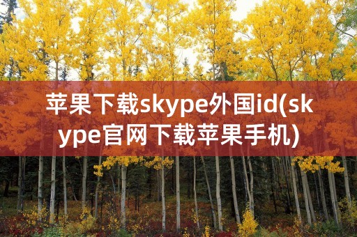 苹果下载skype外国id(skype官网下载苹果手机)