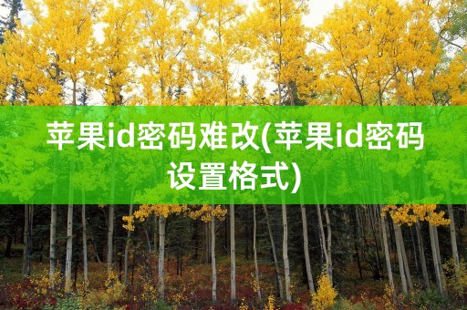 苹果id密码难改(苹果id密码设置格式)