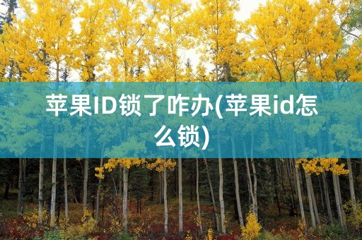 苹果ID锁了咋办(苹果id怎么锁)