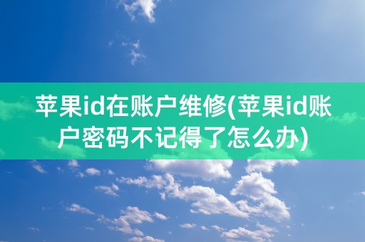 苹果id在账户维修(苹果id账户密码不记得了怎么办)