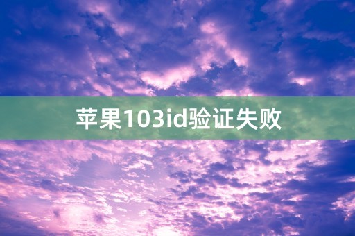 苹果103id验证失败