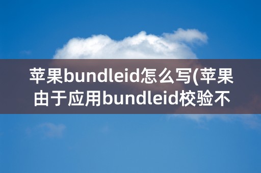 苹果bundleid怎么写(苹果由于应用bundleid校验不通过)