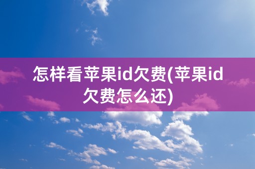 怎样看苹果id欠费(苹果id欠费怎么还)