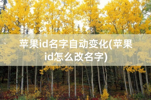 苹果id名字自动变化(苹果id怎么改名字)