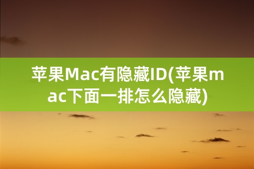 苹果Mac有隐藏ID(苹果mac下面一排怎么隐藏)