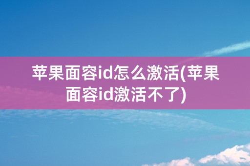 苹果面容id怎么激活(苹果面容id激活不了)