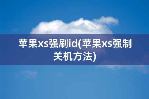 苹果xs强刷id(苹果xs强制关机方法)