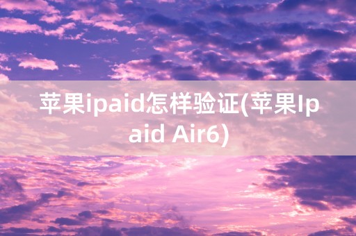 苹果ipaid怎样验证(苹果Ipaid Air6)