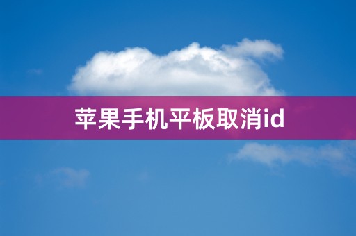 苹果手机平板取消id