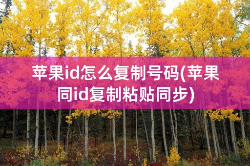 苹果id怎么复制号码(苹果同id复制粘贴同步)