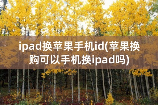 ipad换苹果手机id(苹果换购可以手机换ipad吗)