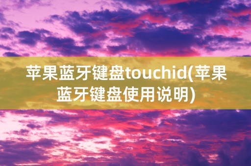 苹果蓝牙键盘touchid(苹果蓝牙键盘使用说明)