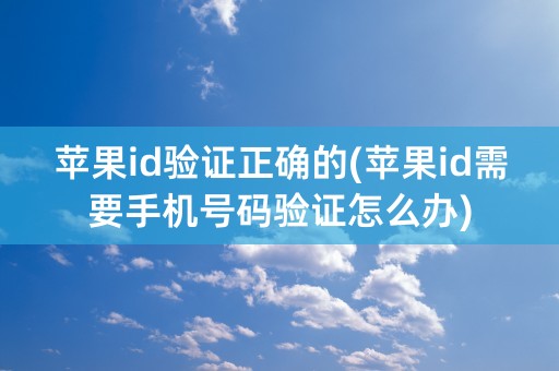 苹果id验证正确的(苹果id需要手机号码验证怎么办)