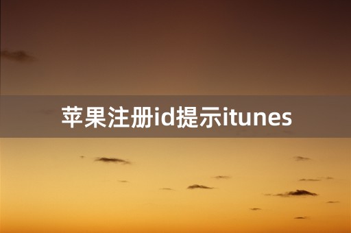 苹果注册id提示itunes