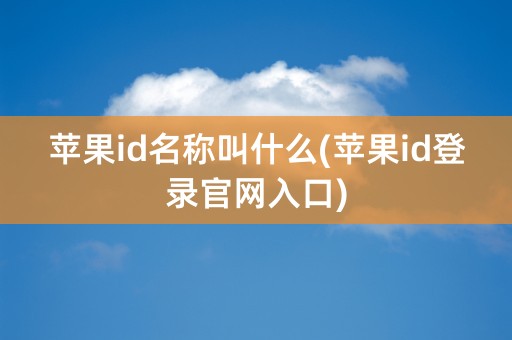 苹果id名称叫什么(苹果id登录官网入口)