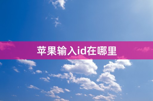 苹果输入id在哪里