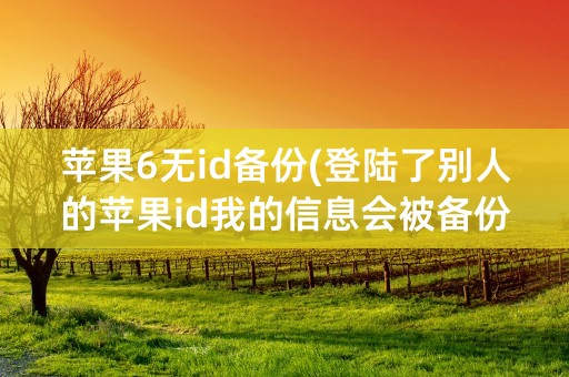 苹果6无id备份(登陆了别人的苹果id我的信息会被备份吗)