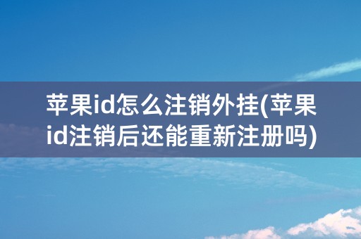 苹果id怎么注销外挂(苹果id注销后还能重新注册吗)