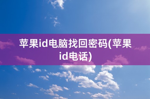 苹果id电脑找回密码(苹果id电话)