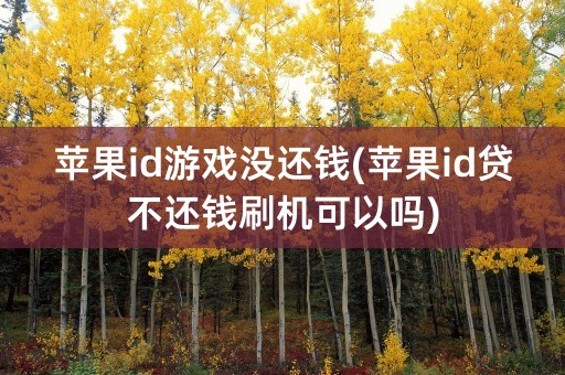 苹果id游戏没还钱(苹果id贷不还钱刷机可以吗)