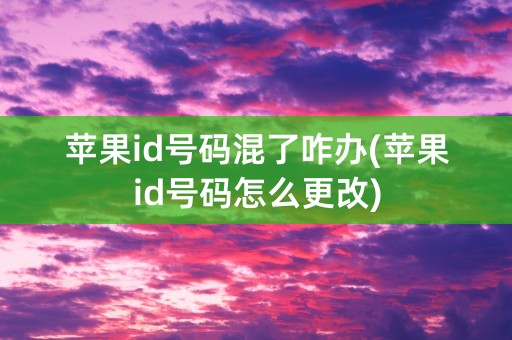 苹果id号码混了咋办(苹果id号码怎么更改)