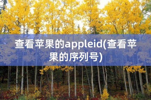 查看苹果的appleid(查看苹果的序列号)