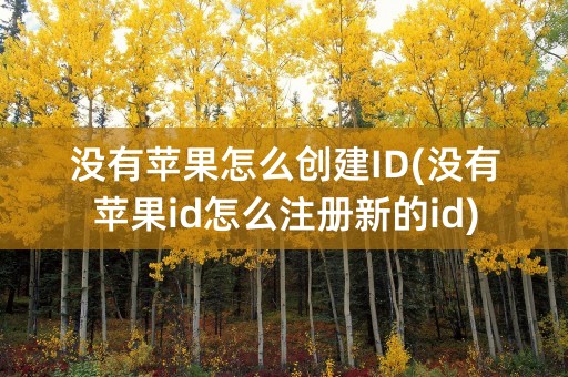 没有苹果怎么创建ID(没有苹果id怎么注册新的id)