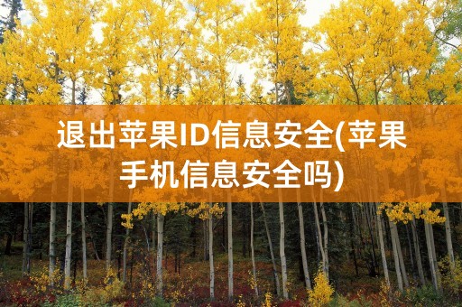 退出苹果ID信息安全(苹果手机信息安全吗)