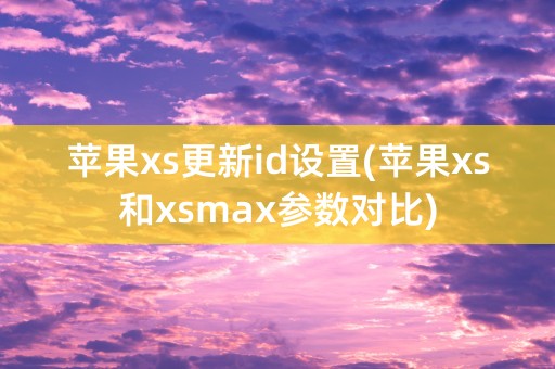 苹果xs更新id设置(苹果xs和xsmax参数对比)