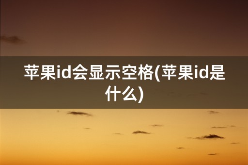 苹果id会显示空格(苹果id是什么)