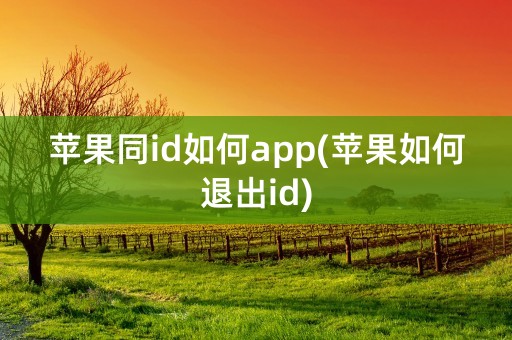 苹果同id如何app(苹果如何退出id)