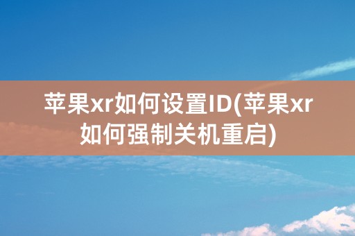 苹果xr如何设置ID(苹果xr如何强制关机重启)