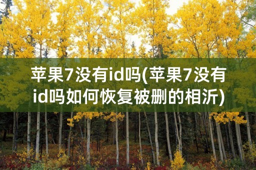 苹果7没有id吗(苹果7没有id吗如何恢复被删的相沂)