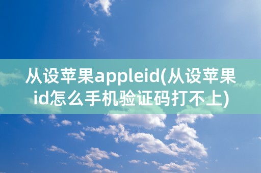 从设苹果appleid(从设苹果id怎么手机验证码打不上)