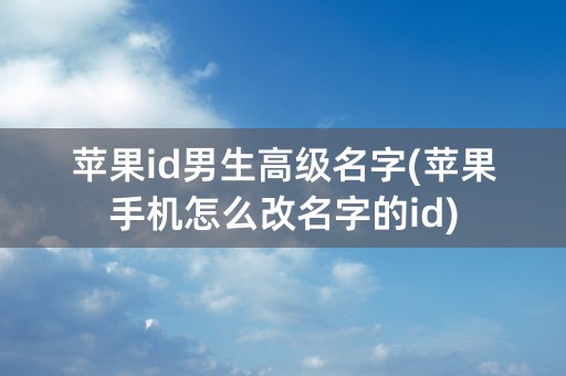 苹果id男生高级名字(苹果手机怎么改名字的id)