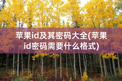 苹果id及其密码大全(苹果id密码需要什么格式)