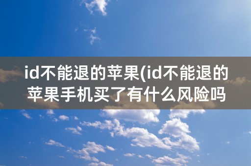 id不能退的苹果(id不能退的苹果手机买了有什么风险吗)