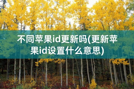 不同苹果id更新吗(更新苹果id设置什么意思)