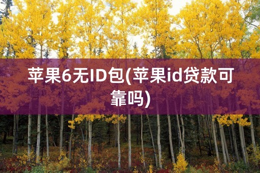 苹果6无ID包(苹果id贷款可靠吗)