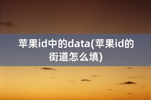 苹果id中的data(苹果id的街道怎么填)