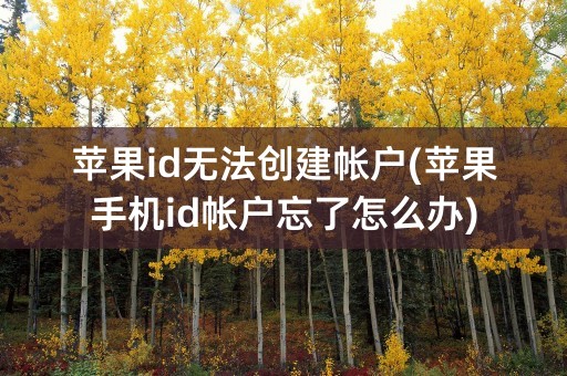 苹果id无法创建帐户(苹果手机id帐户忘了怎么办)