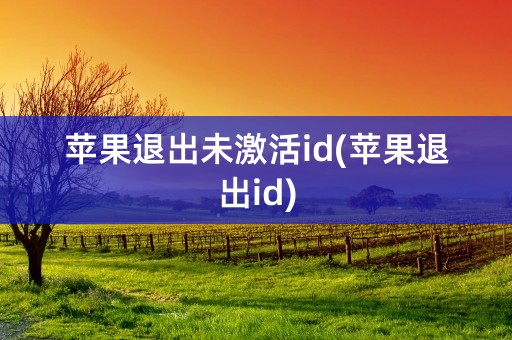 苹果退出未激活id(苹果退出id)