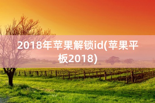 2018年苹果解锁id(苹果平板2018)