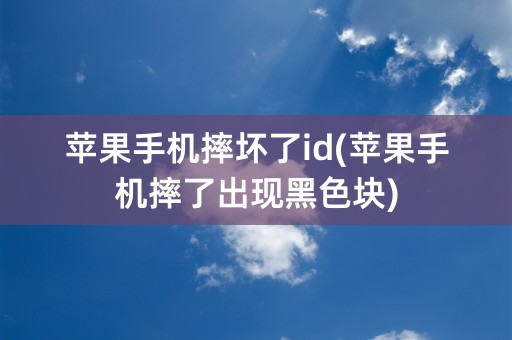 苹果手机摔坏了id(苹果手机摔了出现黑色块)