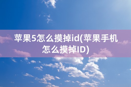 苹果5怎么摸掉id(苹果手机怎么摸掉ID)