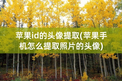 苹果id的头像提取(苹果手机怎么提取照片的头像)